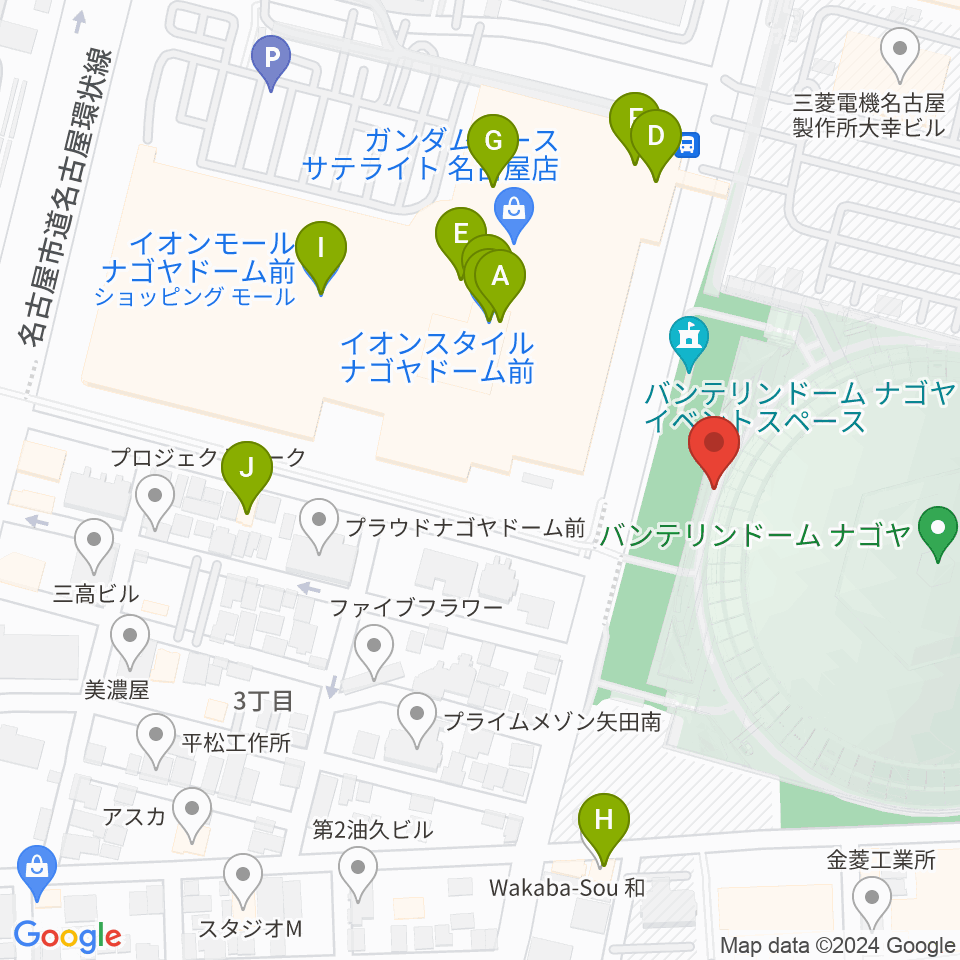 バンテリンドーム ナゴヤ周辺のカフェ一覧地図