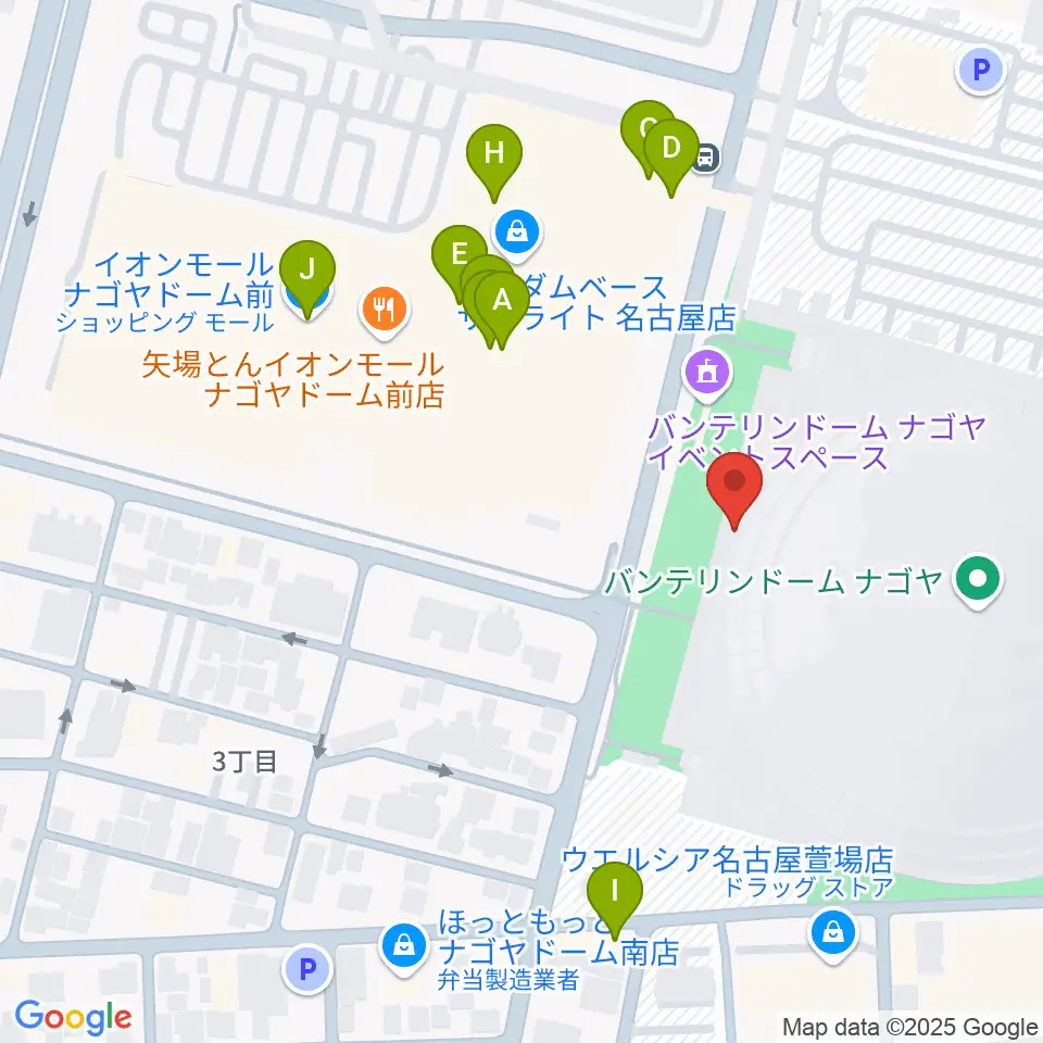 バンテリンドーム ナゴヤ周辺のカフェ一覧地図
