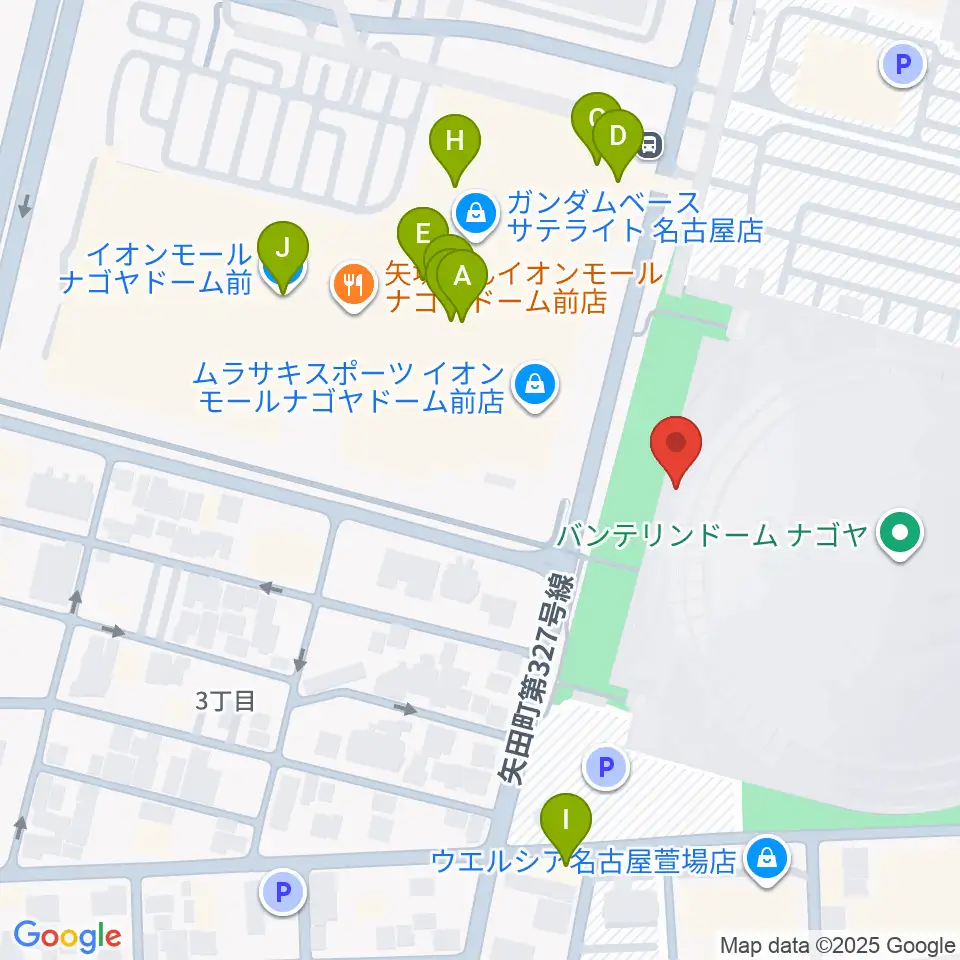 バンテリンドーム ナゴヤ周辺のカフェ一覧地図