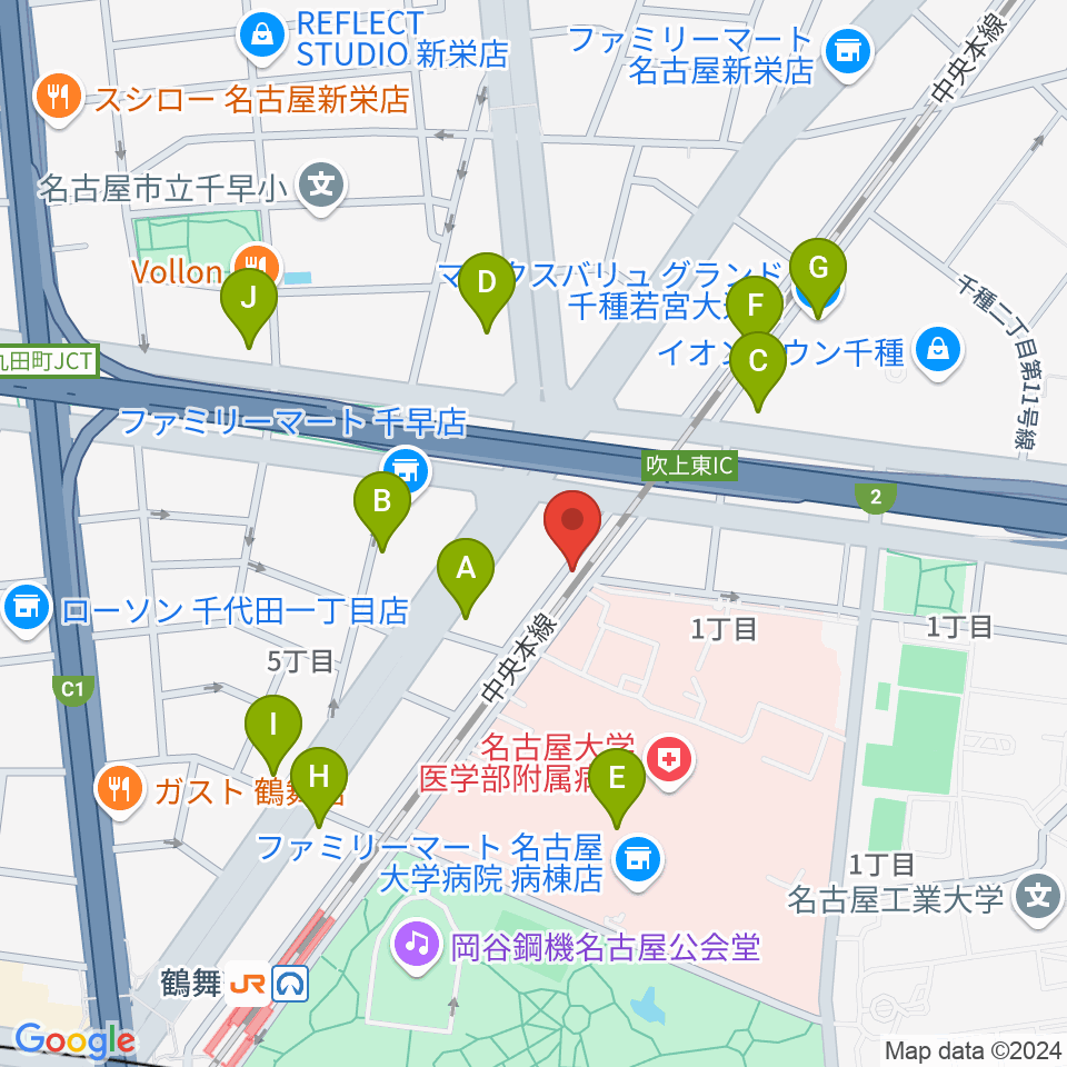 K・D ハポン周辺のカフェ一覧地図