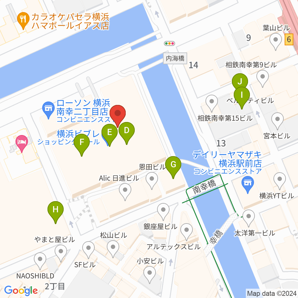 島村楽器 横浜ビブレ店周辺のカフェ一覧地図