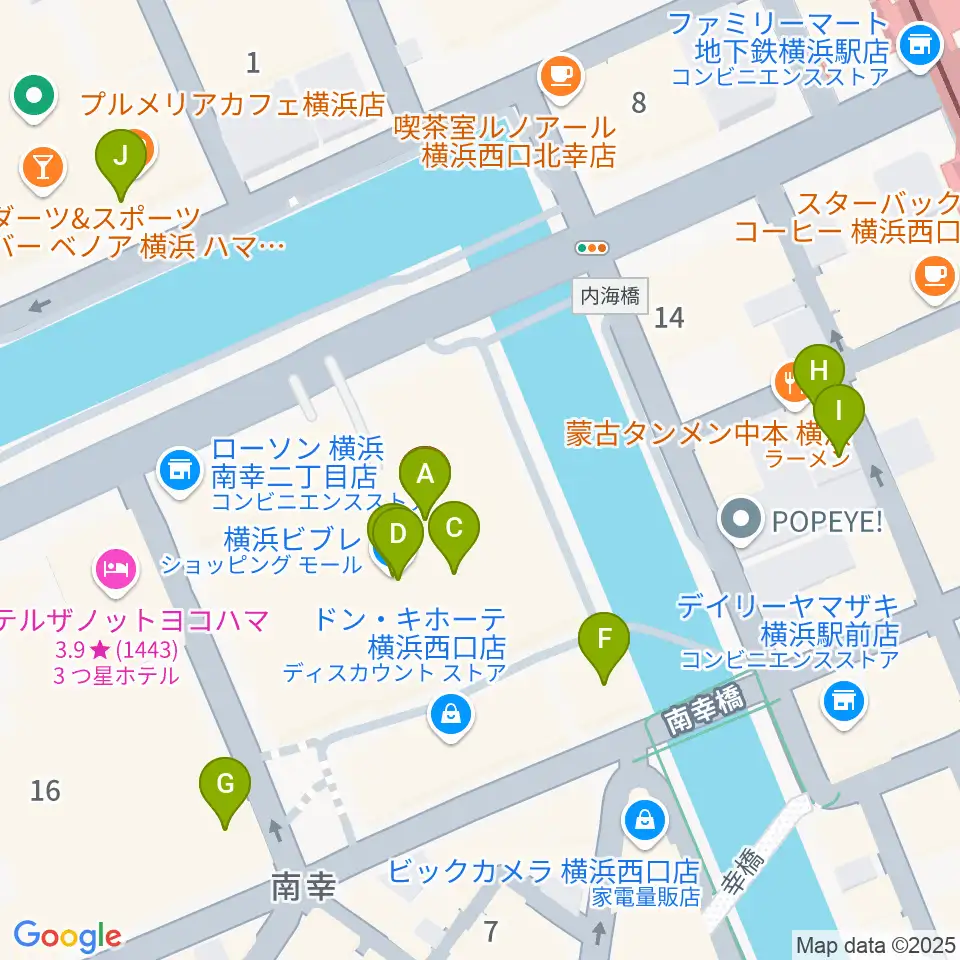 島村楽器 横浜ビブレ店周辺のカフェ一覧地図