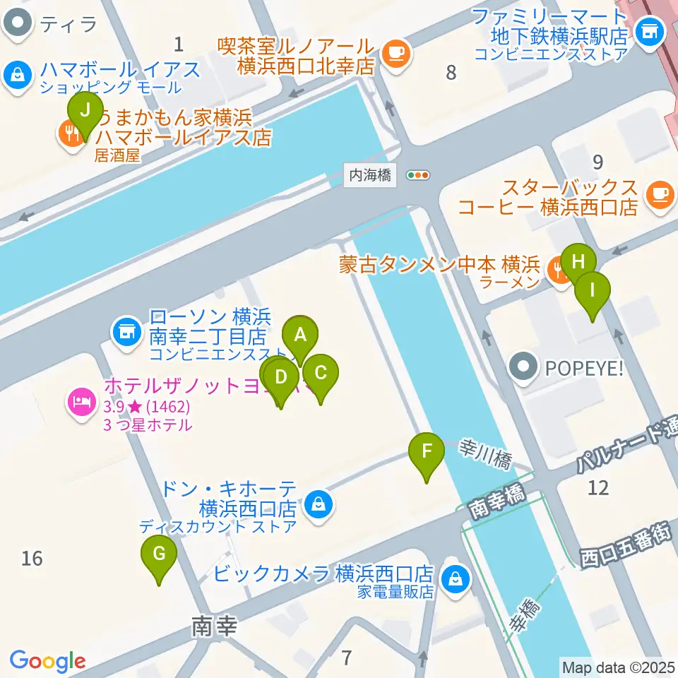 島村楽器 横浜ビブレ店周辺のカフェ一覧地図