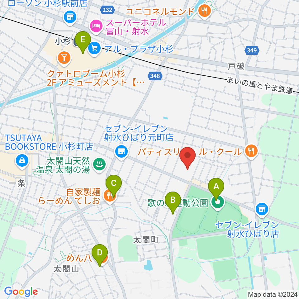 アイザック小杉文化ホール ラポール周辺のカフェ一覧地図