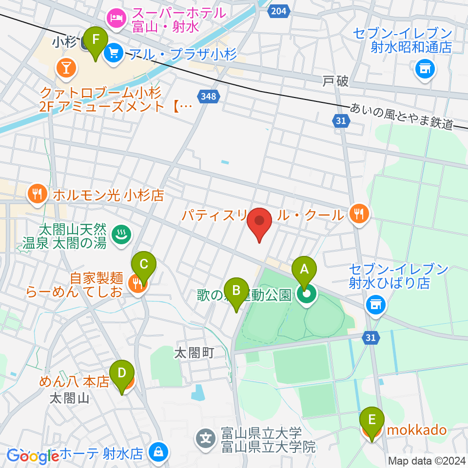 アイザック小杉文化ホール ラポール周辺のカフェ一覧地図