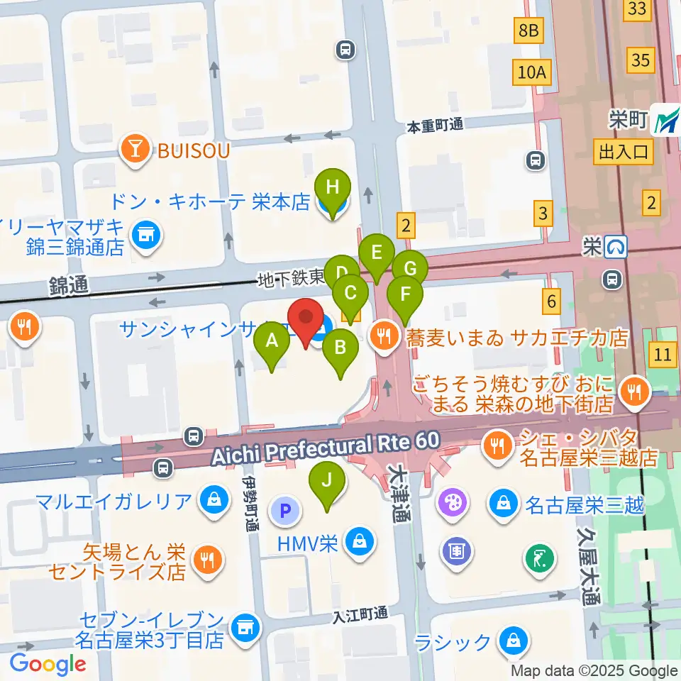 SKE48劇場周辺のカフェ一覧地図