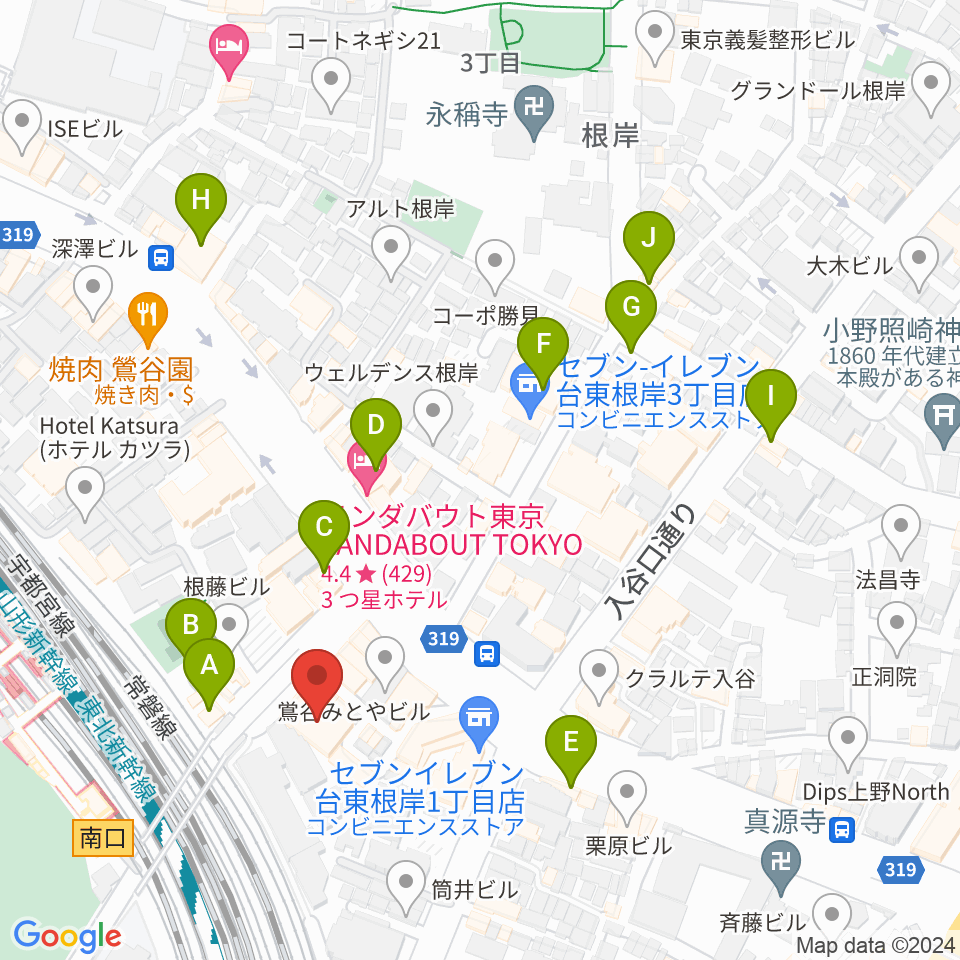 東京キネマ倶楽部周辺のカフェ一覧地図