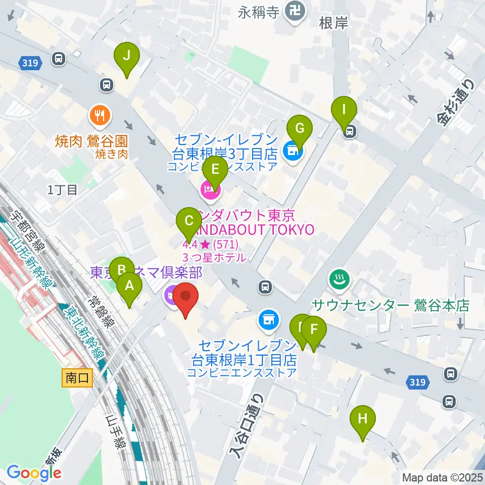 東京キネマ倶楽部周辺のカフェ一覧地図