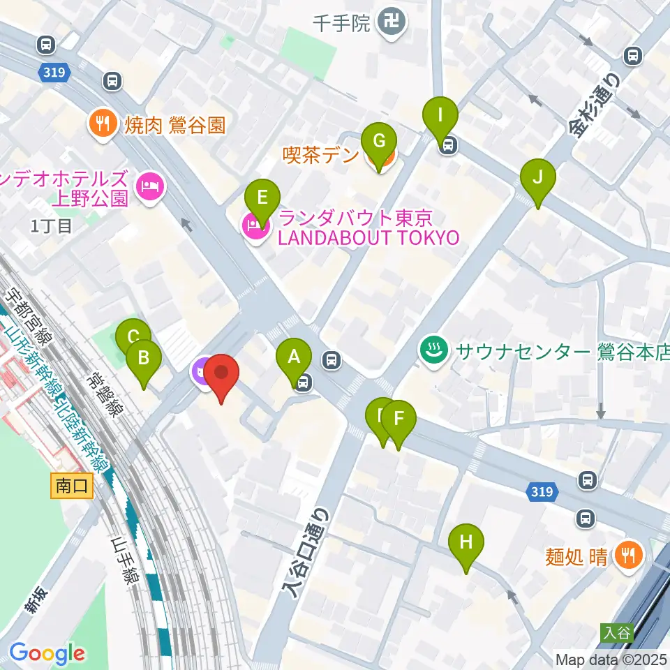 東京キネマ倶楽部周辺のカフェ一覧地図