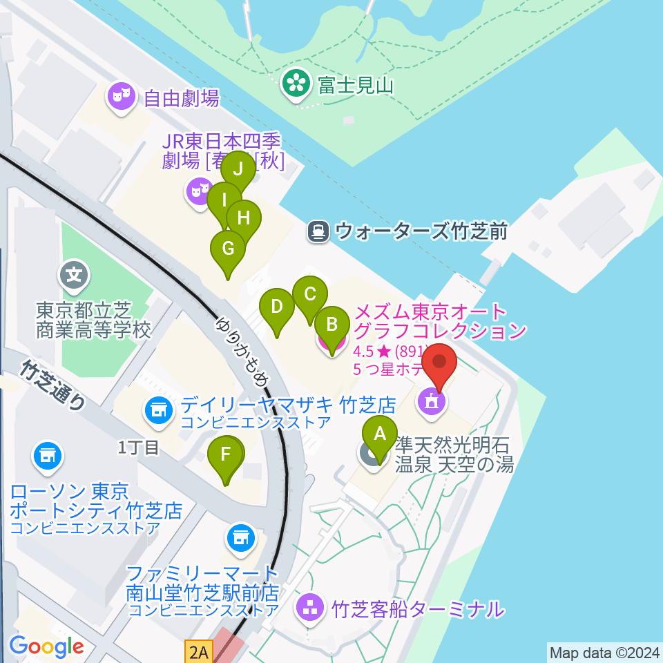 ニューピアホール周辺のカフェ一覧地図