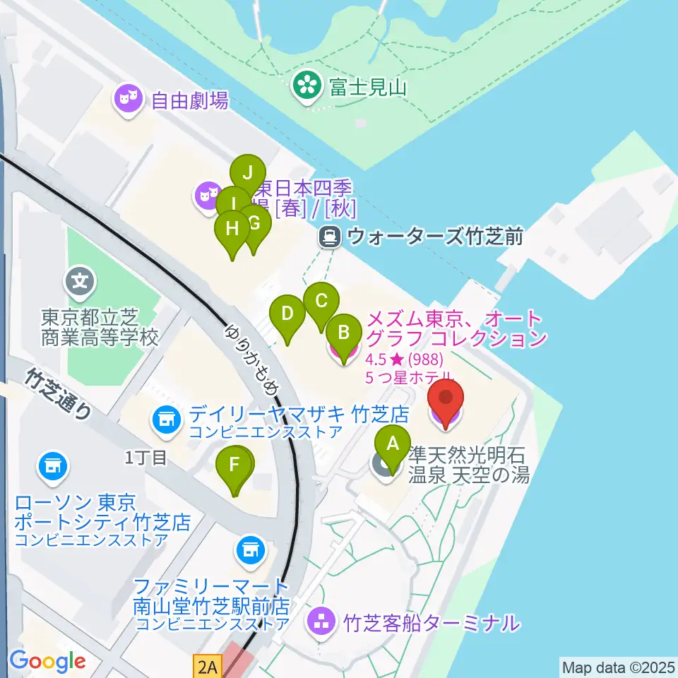 ニューピアホール周辺のカフェ一覧地図
