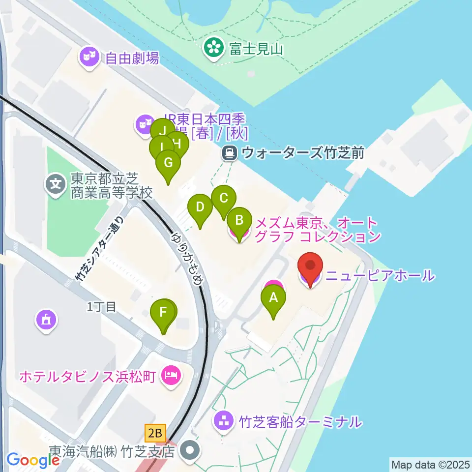 ニューピアホール周辺のカフェ一覧地図