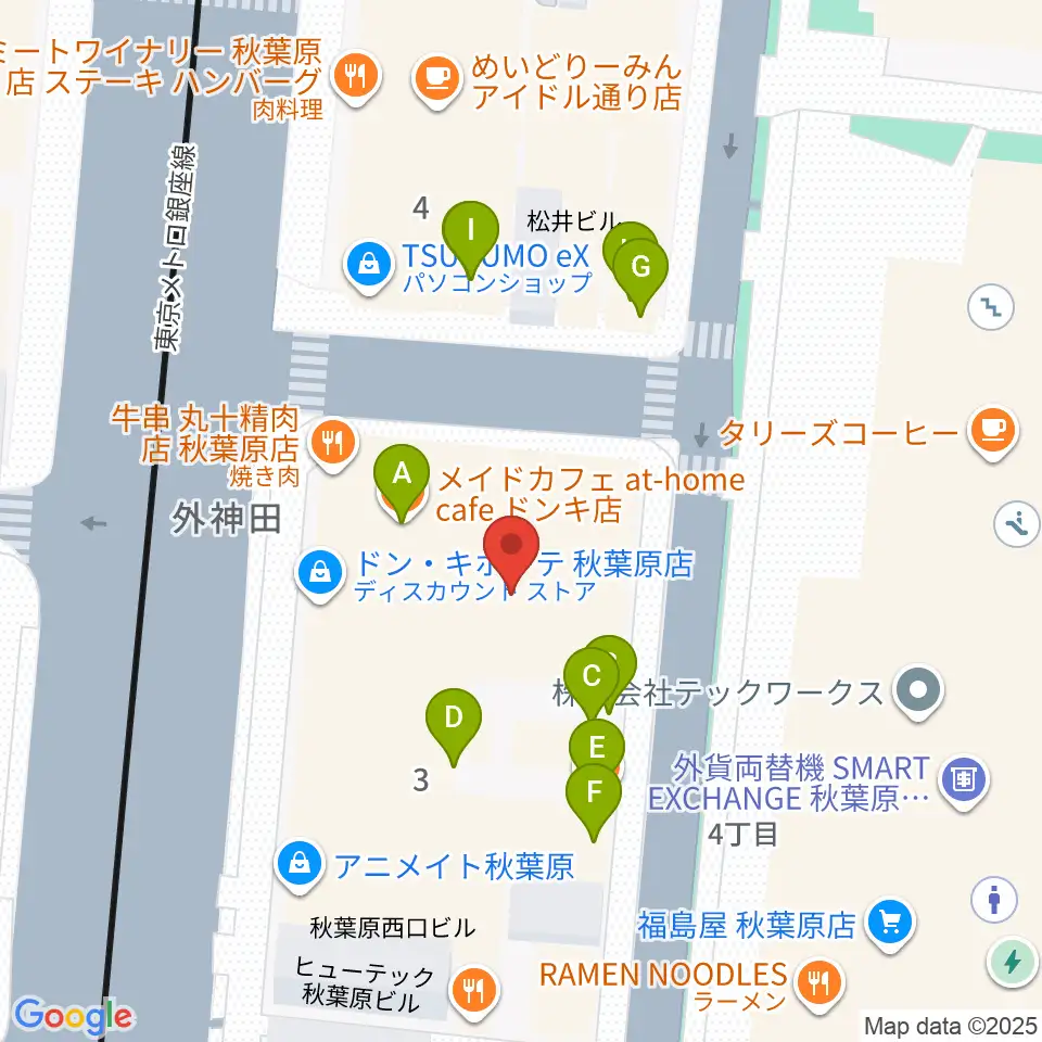 AKB48劇場周辺のカフェ一覧地図