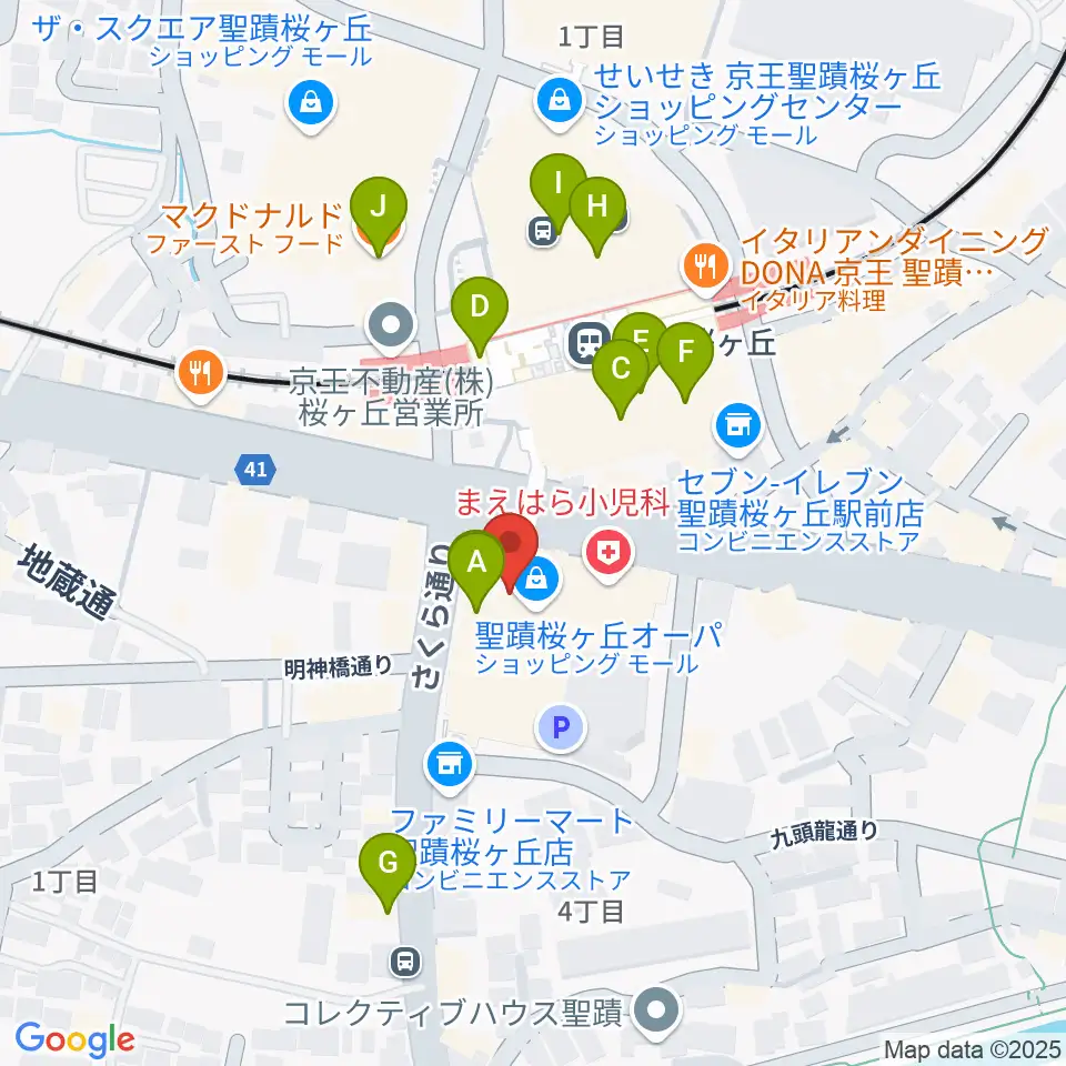 関戸公民館周辺のカフェ一覧地図