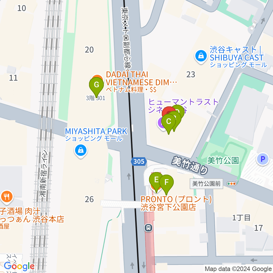 東京カルチャーカルチャー周辺のカフェ一覧地図