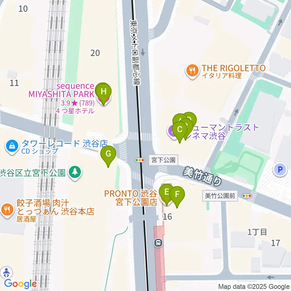 東京カルチャーカルチャー周辺のカフェ一覧地図