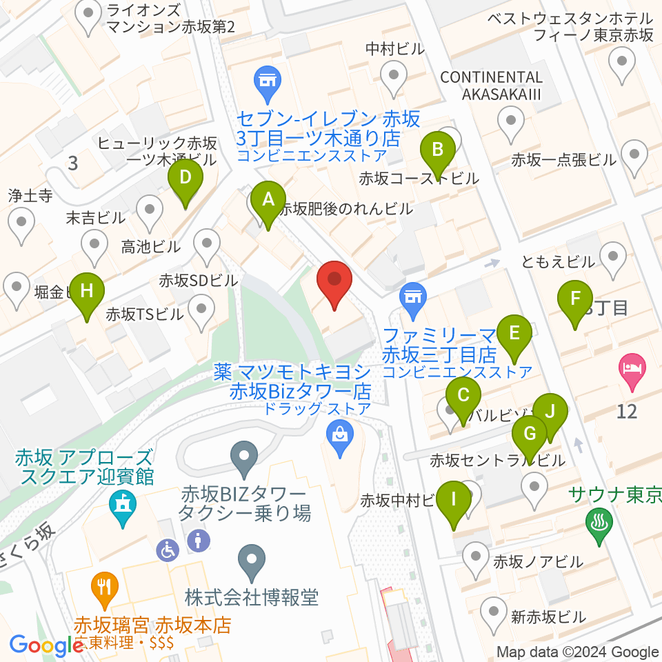 赤坂COUNTRY HOUSE周辺のカフェ一覧地図