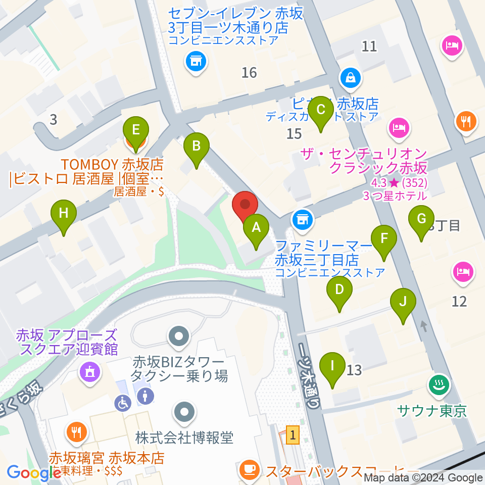 赤坂COUNTRY HOUSE周辺のカフェ一覧地図