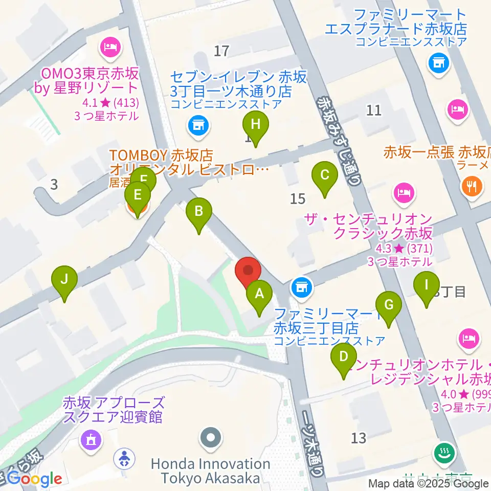 赤坂COUNTRY HOUSE周辺のカフェ一覧地図