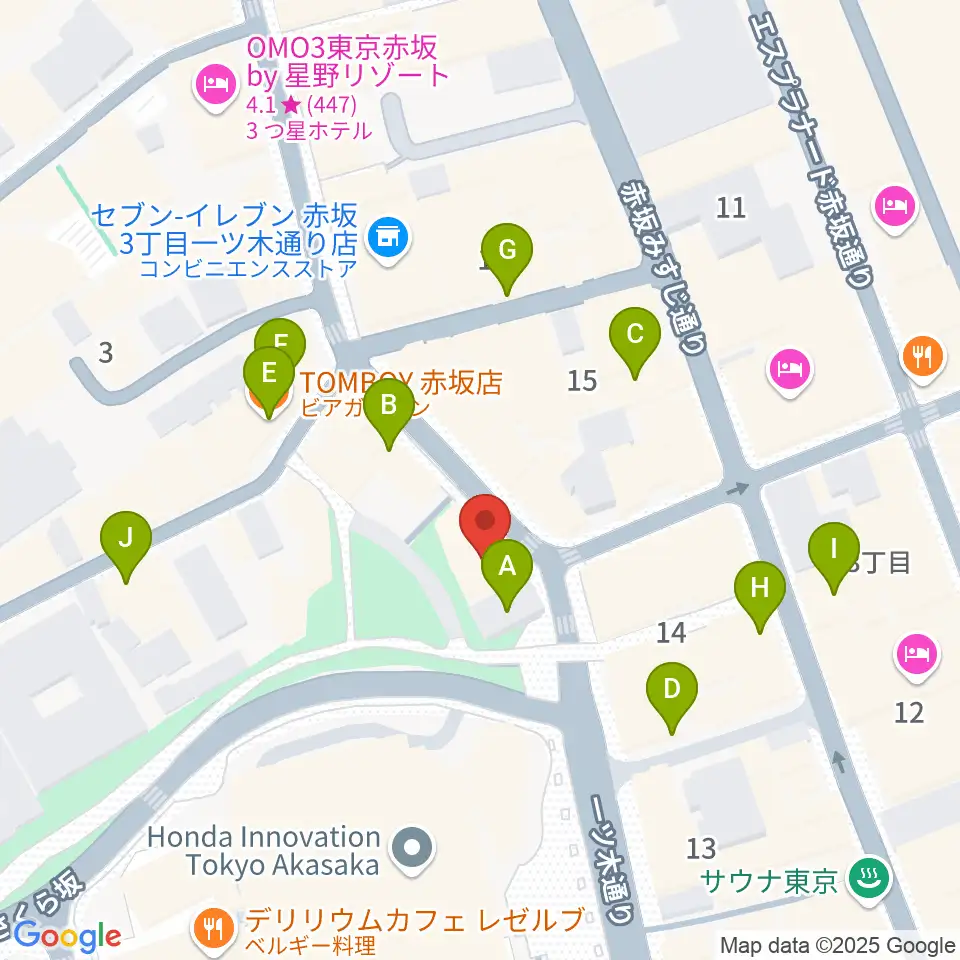 赤坂COUNTRY HOUSE周辺のカフェ一覧地図