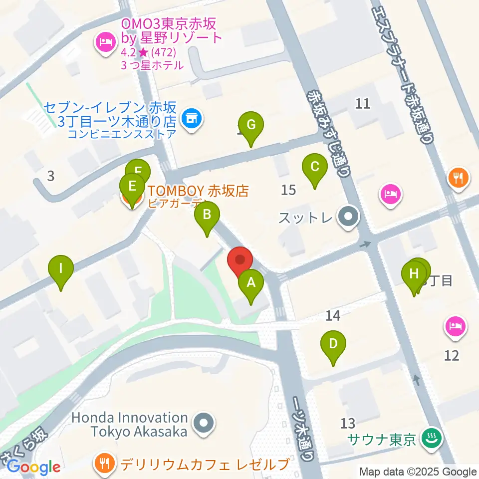 赤坂COUNTRY HOUSE周辺のカフェ一覧地図