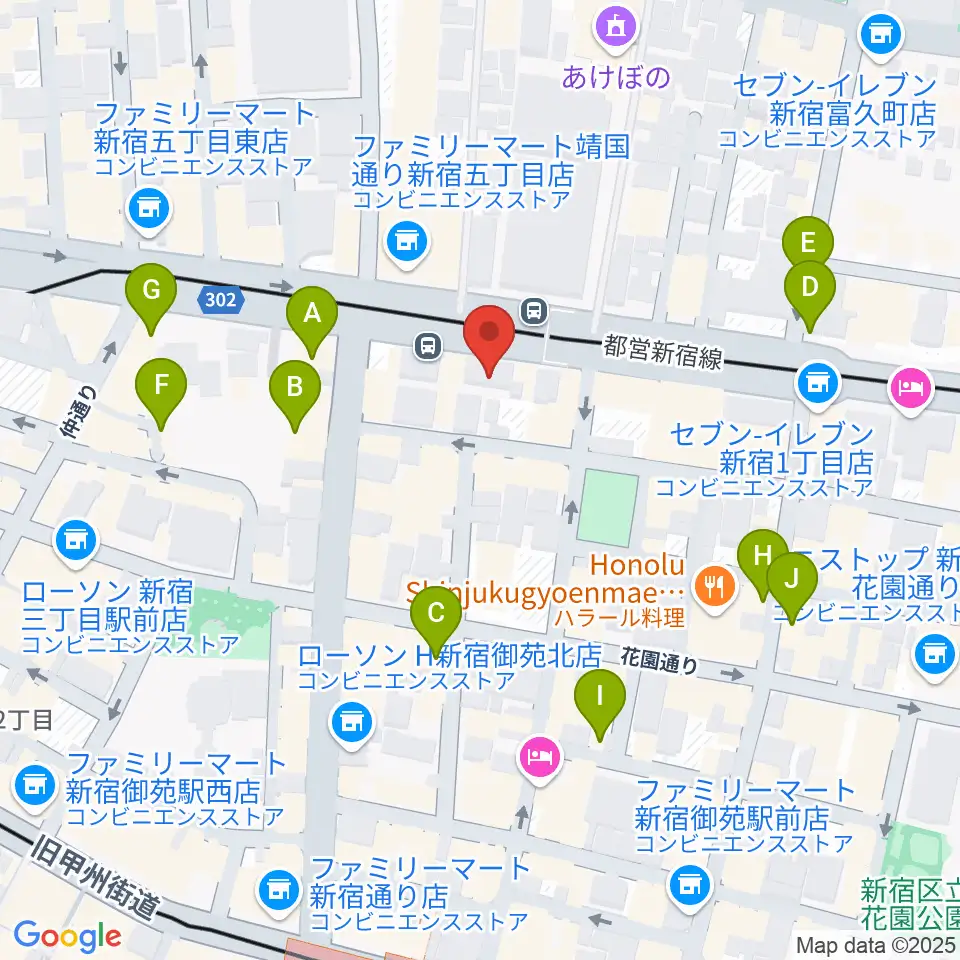 新宿カールモール周辺のカフェ一覧地図