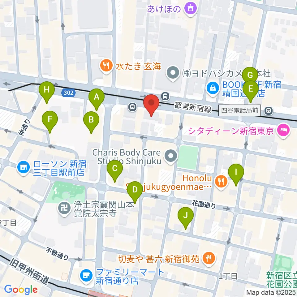 新宿カールモール周辺のカフェ一覧地図