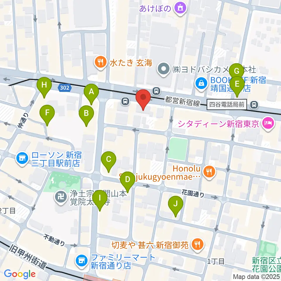 新宿カールモール周辺のカフェ一覧地図