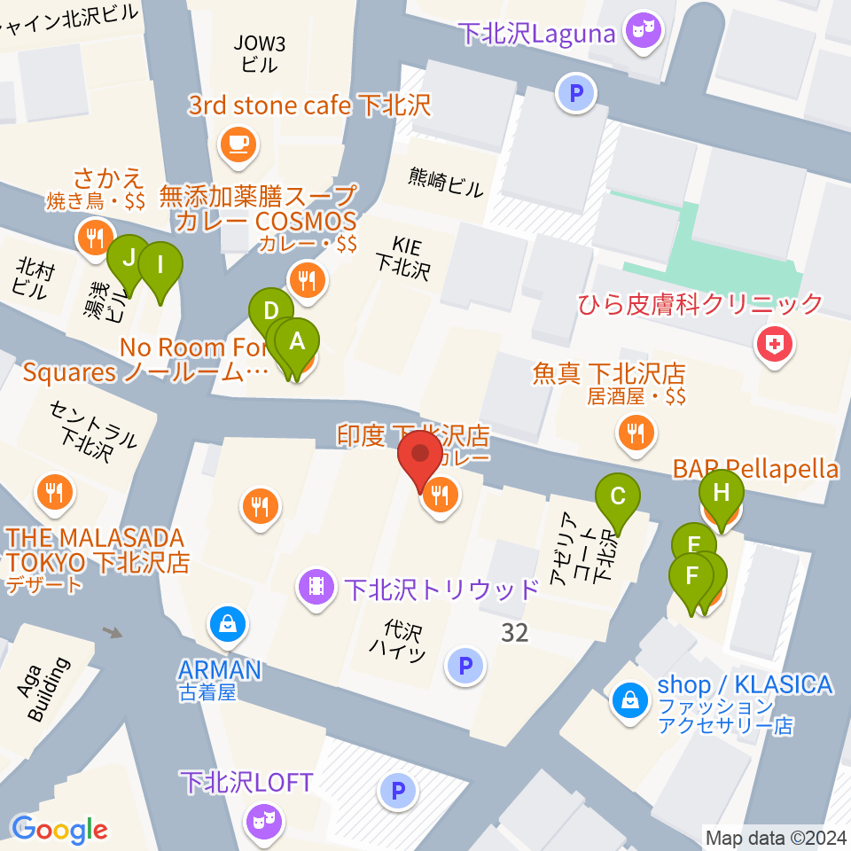 下北沢BAR? CCO周辺のカフェ一覧地図