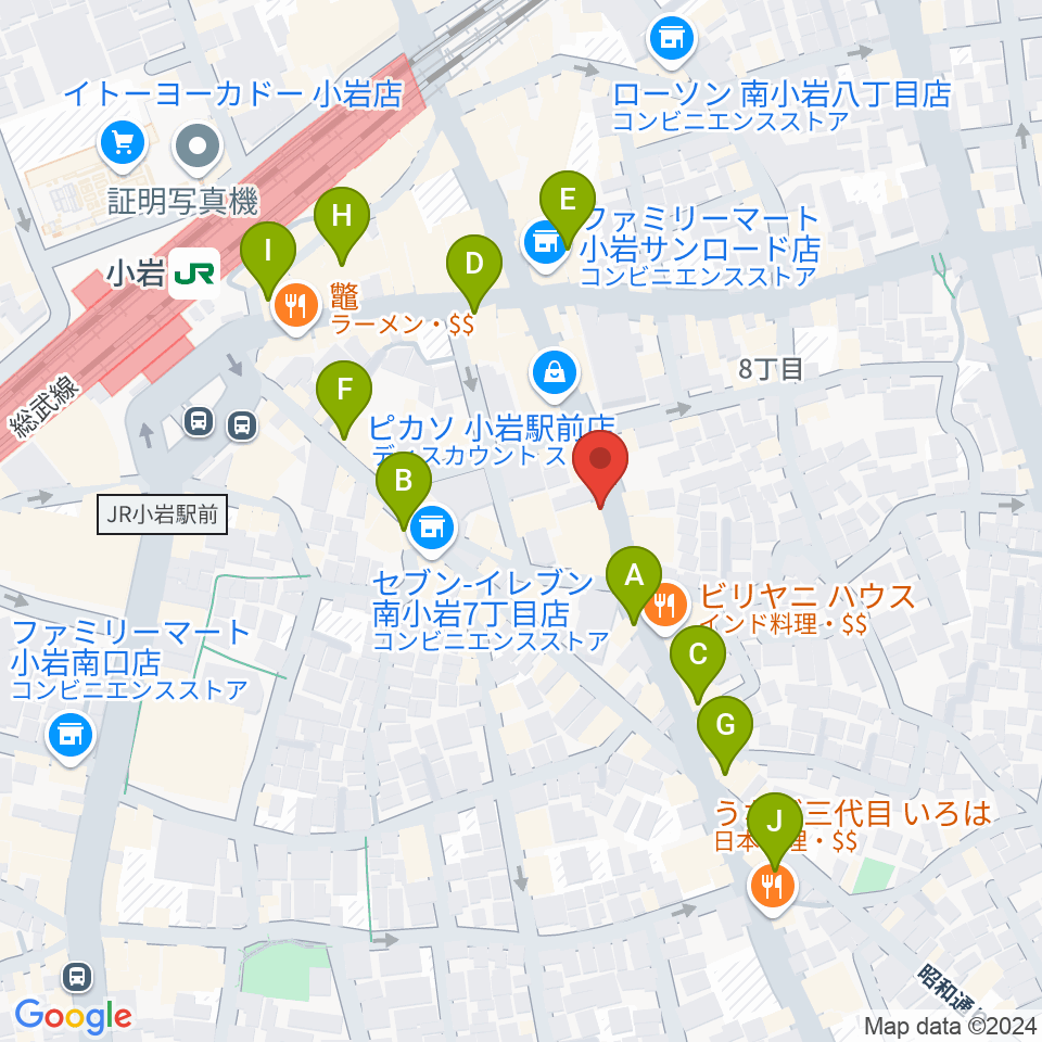 小岩BUSHBASH周辺のカフェ一覧地図