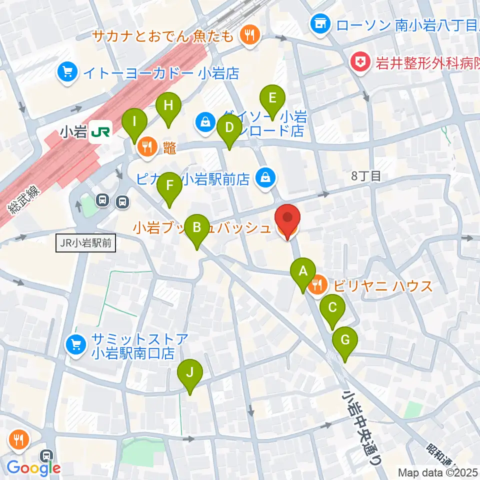 小岩BUSHBASH周辺のカフェ一覧地図