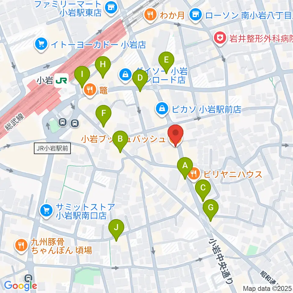 小岩BUSHBASH周辺のカフェ一覧地図