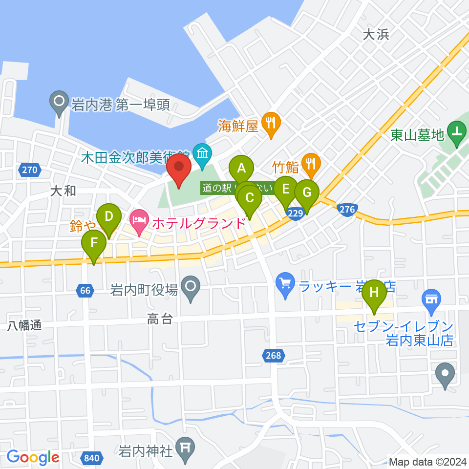 岩内地方文化センター周辺のカフェ一覧地図