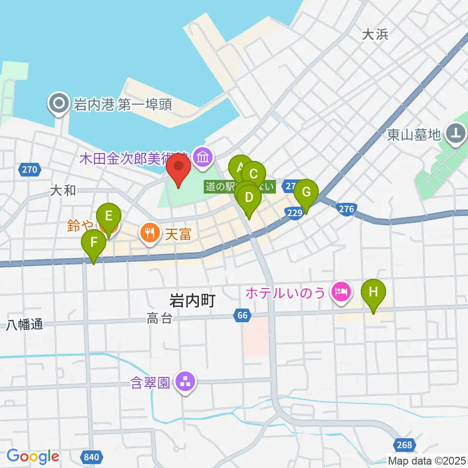 岩内地方文化センター周辺のカフェ一覧地図