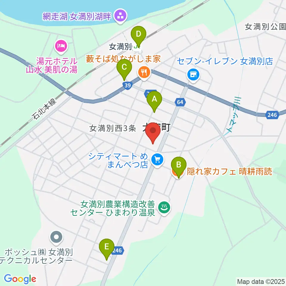大空町教育文化会館周辺のカフェ一覧地図