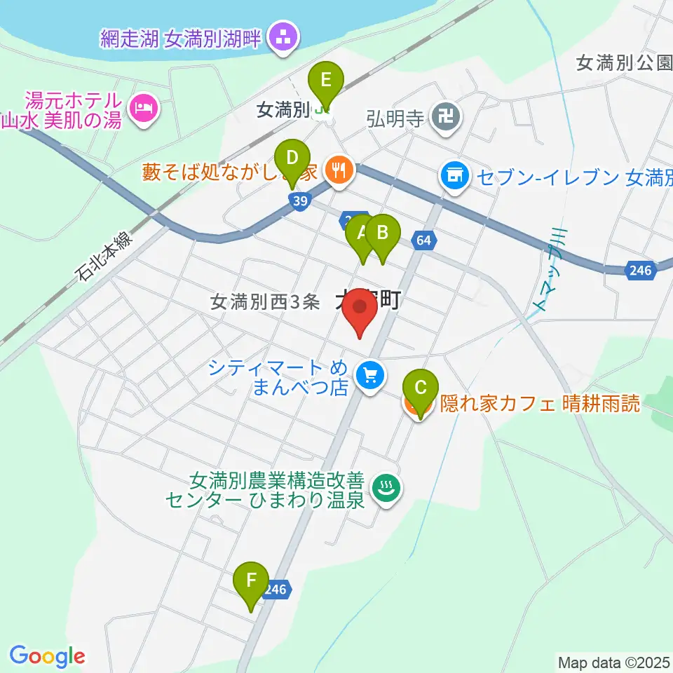 大空町教育文化会館周辺のカフェ一覧地図