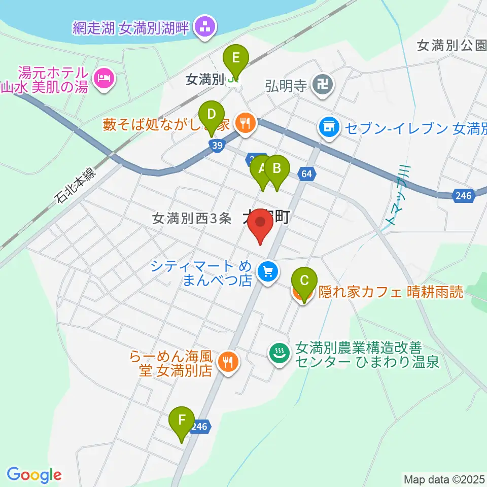 大空町教育文化会館周辺のカフェ一覧地図