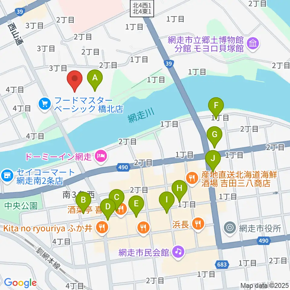エコーセンター2000周辺のカフェ一覧地図