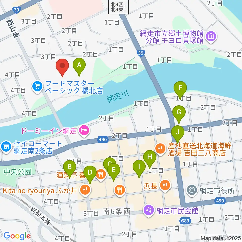エコーセンター2000周辺のカフェ一覧地図