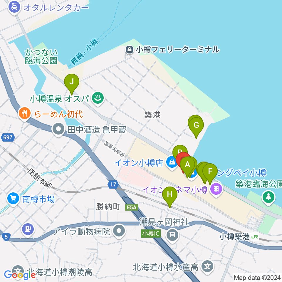 市民劇場ヲタル座周辺のカフェ一覧地図