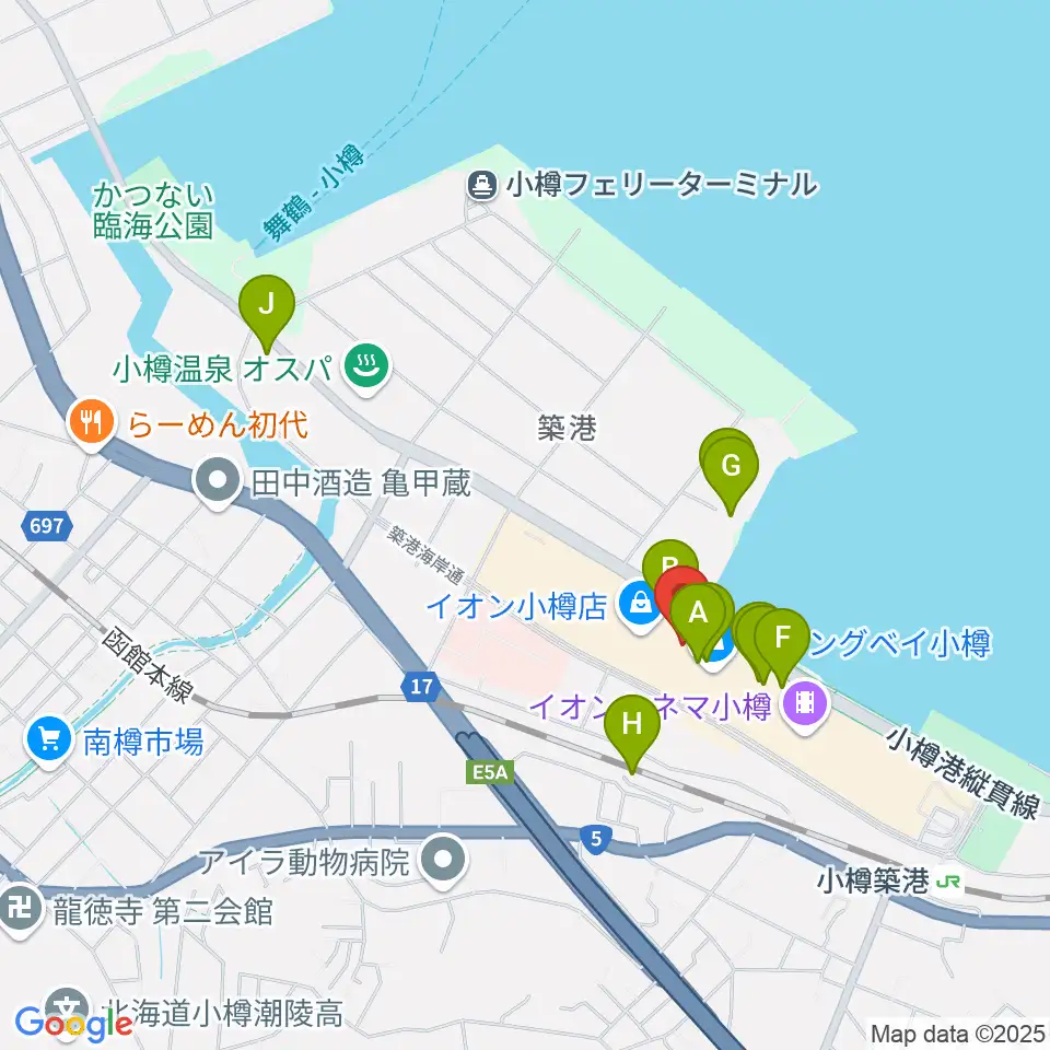 市民劇場ヲタル座周辺のカフェ一覧地図