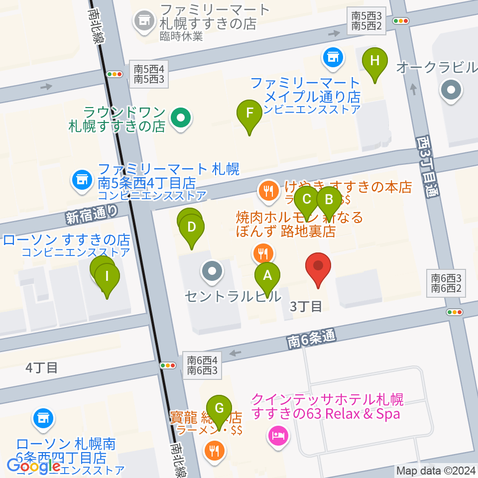 バットルズ周辺のカフェ一覧地図