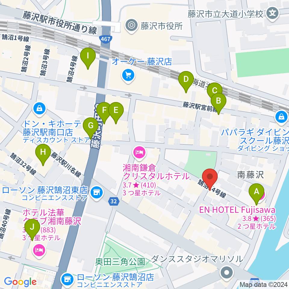 スタジオライトスタッフ周辺のカフェ一覧地図