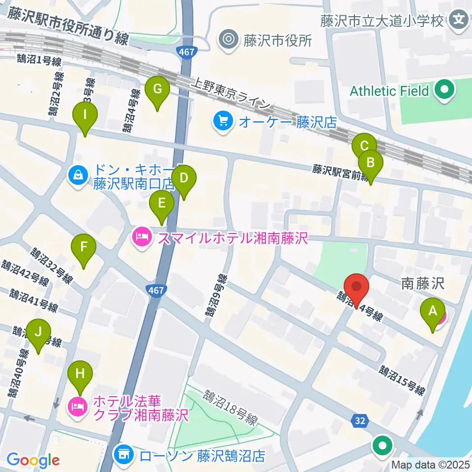 スタジオライトスタッフ周辺のカフェ一覧地図