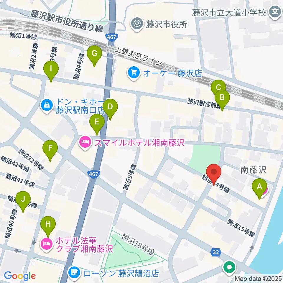 スタジオライトスタッフ周辺のカフェ一覧地図