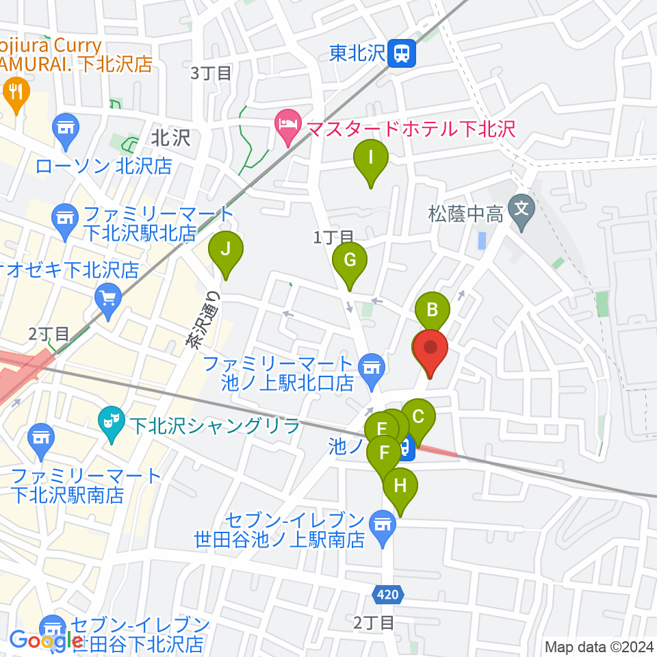 タカギズ・ホーム周辺のカフェ一覧地図