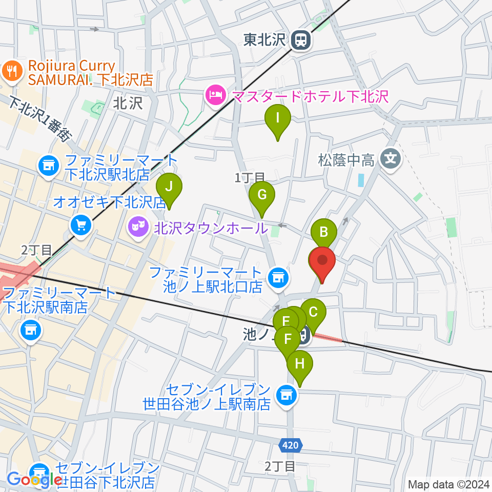 タカギズ・ホーム周辺のカフェ一覧地図