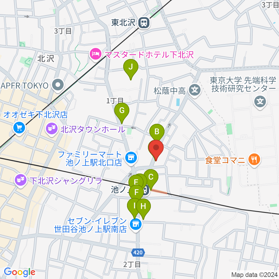 タカギズ・ホーム周辺のカフェ一覧地図