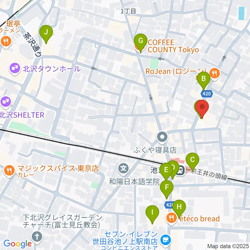 タカギズ・ホーム周辺のカフェ一覧地図