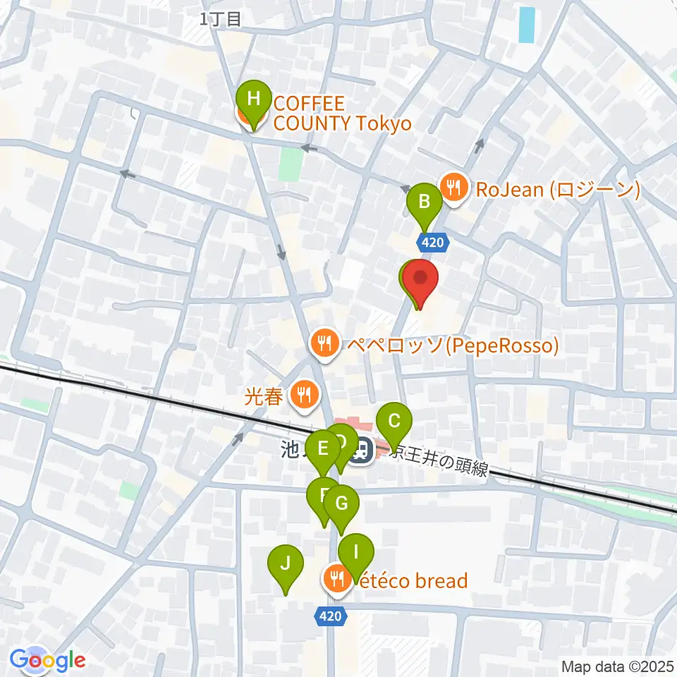 タカギズ・ホーム周辺のカフェ一覧地図